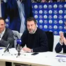 Il governatore Massimiliano Fedriga, il ministro Matteo Salvini e l'onorevole Marco Dreosto