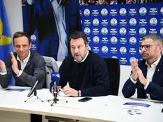 Il governatore Massimiliano Fedriga, il ministro Matteo Salvini e l'onorevole Marco Dreosto