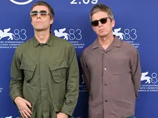 Liam Gallagher e Noel Gallagher durante il photocall del film "Oasis: Don't Look Back in Anger"