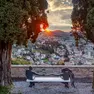 La panchina dello scultore Valentino Moro che domina le Colline del Prosecco a San Floriano di Valdobbiadene
