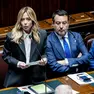 La premier Giorgia Meloni con il viceleghista Matteo Salvini (foto Agf)