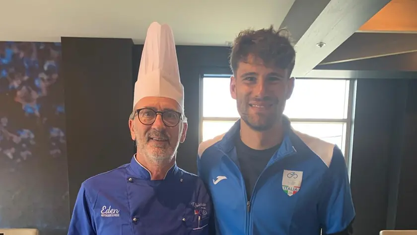 Tiziano Brichese con Filippo Ganna a Montreal