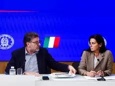 Il ministro dell'Economia Giancarlo Giorgetti con la viceministra dell'Ambiente e Sicurezza energetica Vannia Gava