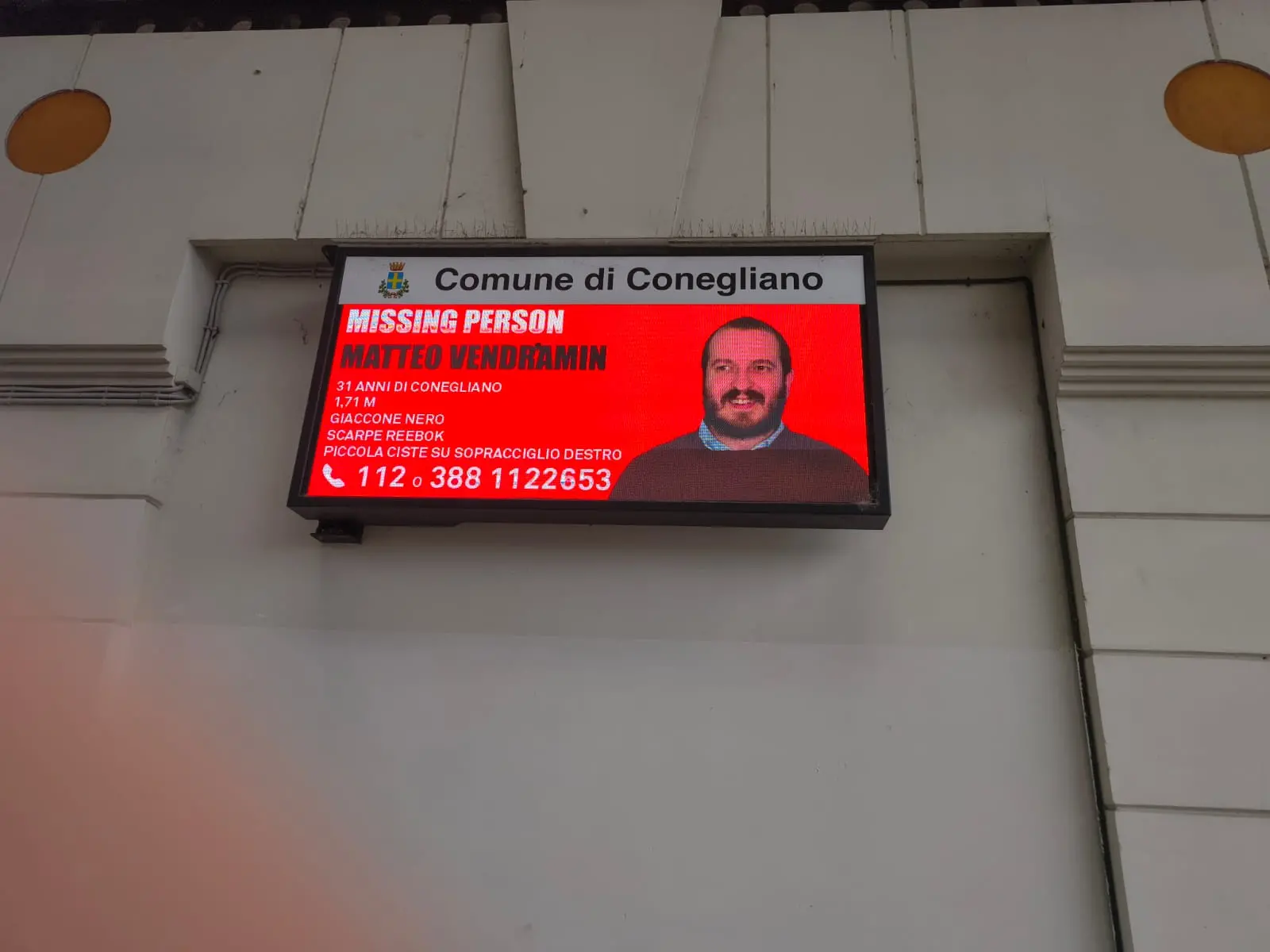 Matteo Vendramin, di Conegliano: è scomparso dieci mesi fa