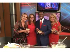 Giada Valenti in uno show su Canale 8 a New York