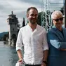 Iginio Massari con il Figlio a Gardone Riviera