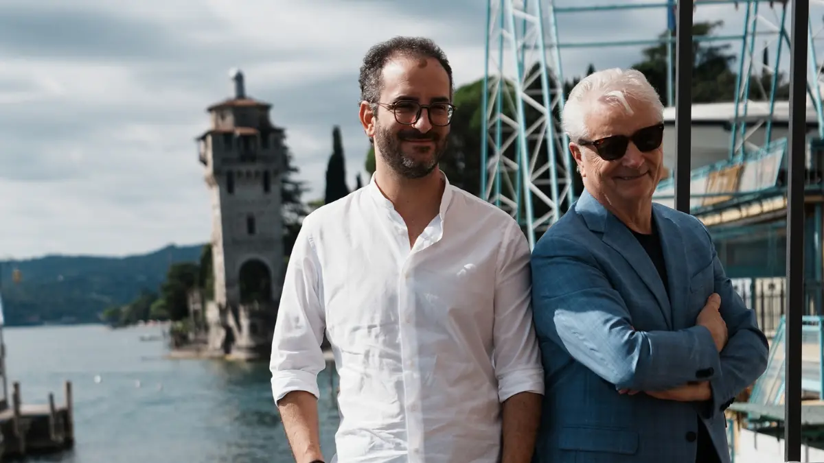 Iginio Massari con il Figlio a Gardone Riviera