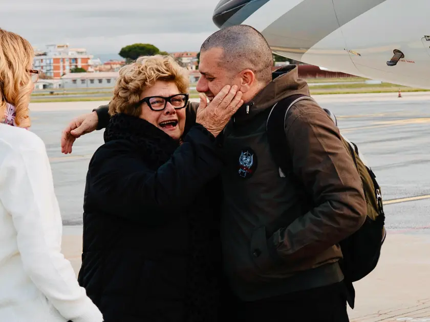 Alberto Trentini con la madre