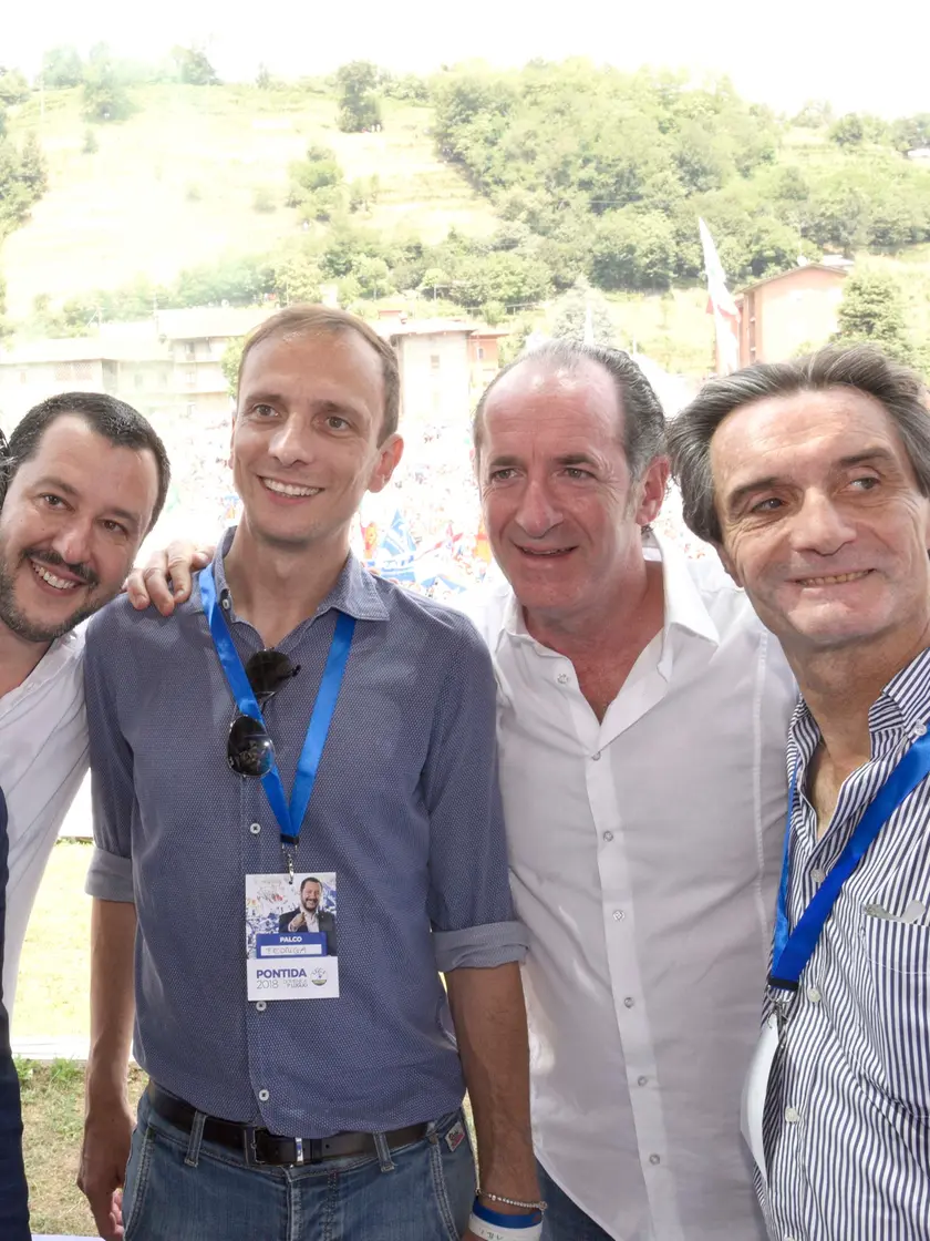 Matteo Salvini, Massimiliano Fedriga, Luca Zaia e Attilio Fontana