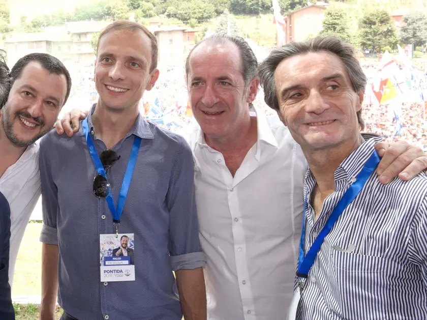Matteo Salvini, Massimiliano Fedriga, Luca Zaia e Attilio Fontana