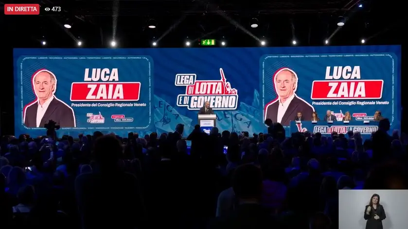 Luca Zaia al congresso della Lega