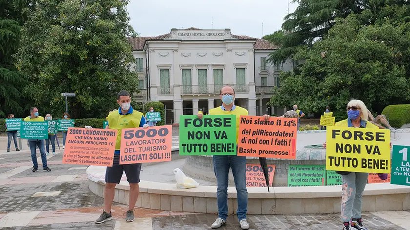 Una manifestazione dei lavoratori del settore