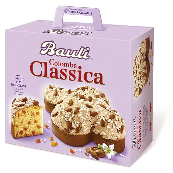 La confezione 100% riciclabile della colomba Bauli