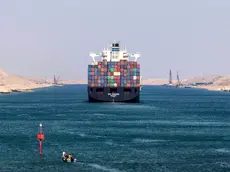 epa09092722 (FILE) - Liberian-flagged container ship RDO CONCORD sails through the Suez Canal in Ismailia, Egypt, 17 November 2019 (reissued 24 March 2021). A large container ship registered in Panama ran aground in the Suez Canal on 23 March, blocking passage to other ships and causing a traffic jam for cargo vessels. EPA/MOHAMED HOSSAM