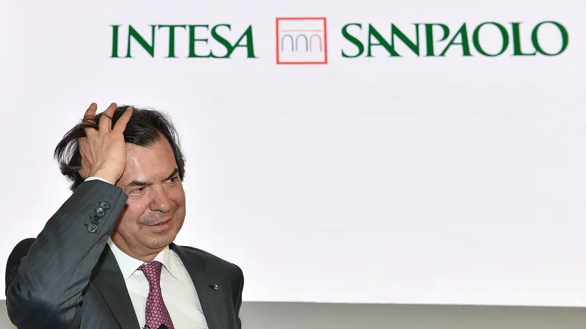 Carlo Messina CEO Intesa San Paolo durante la conferenza stampa di presentazione del progetto Gallerie d'Italia, nuovo polo museale di Intesa Sanpaolo, Torino, 14 gennaio 2020 ANSA/ ALESSANDRO DI MARCO