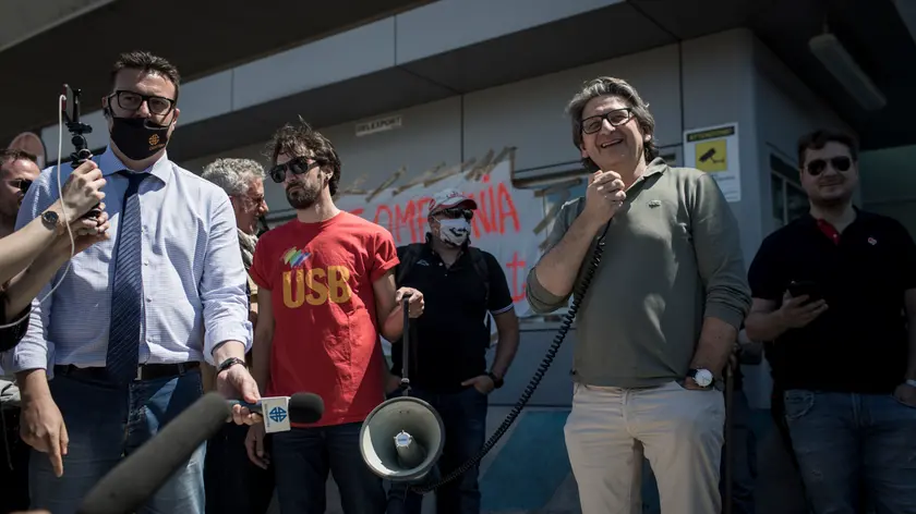 Zeno D'agostino, durante la manifestazione del portuali, photo credit Giuliano Koren