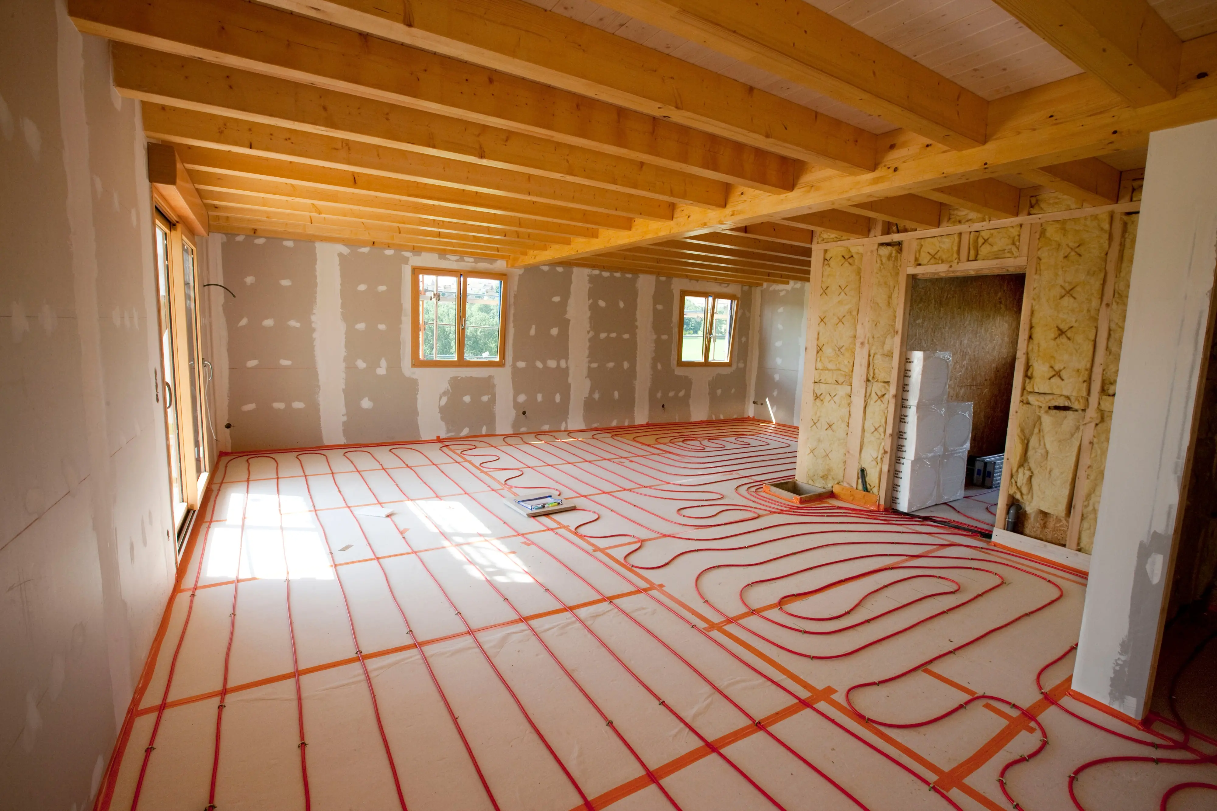 Construction site of a house HQE in France