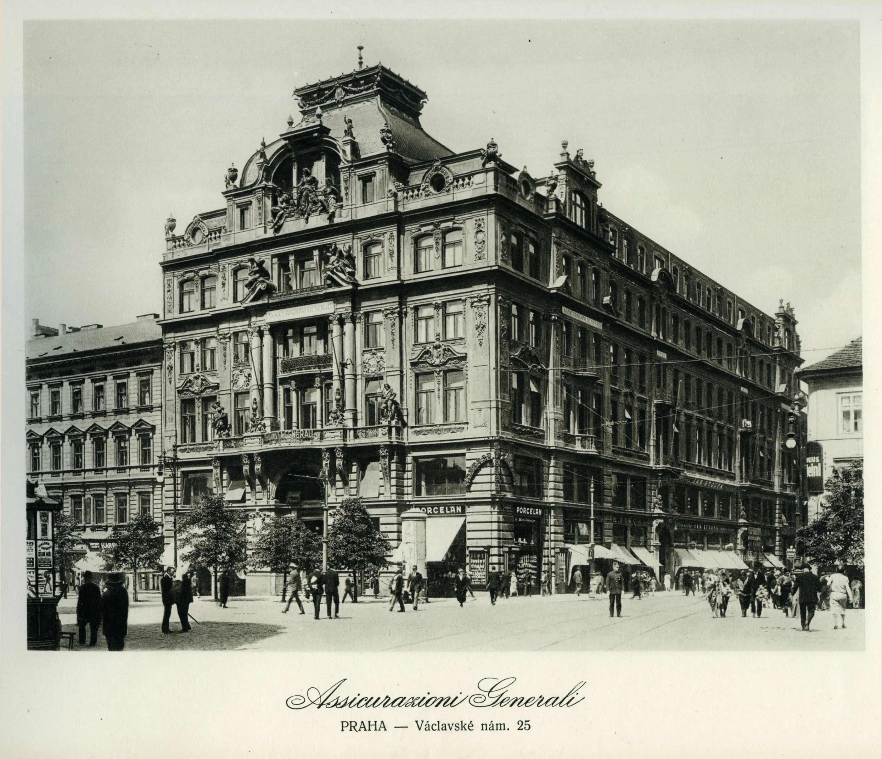 La sede dell'agenzia generale di Praga, dove lo scrittore Franz Kafka lavorò tra il 1907 e il 1908 (Archivio storico Generali)