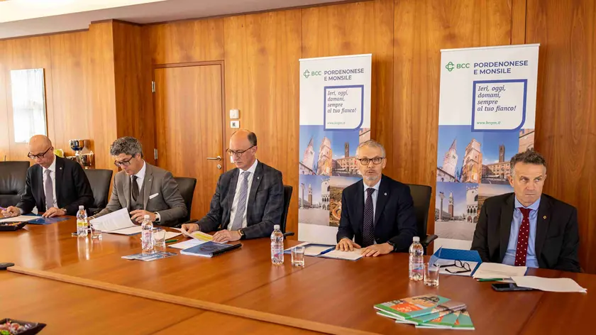 Da sinistra Barbisan, Il vice direttore Alessandro Darsiè, Gianfranco Pilosio, Rambaldini, Verona