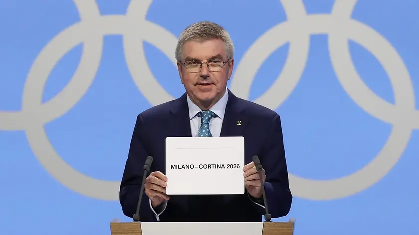 24/06/2019 Losanna. Il presidente del Comitato Olimpico Internazionale (CIO) Thomas Bach annuncia Milano-Cortina d'Ampezzo cittÃ assegnatarie in forma congiunta dei Giochi olimpici invernali del 2026