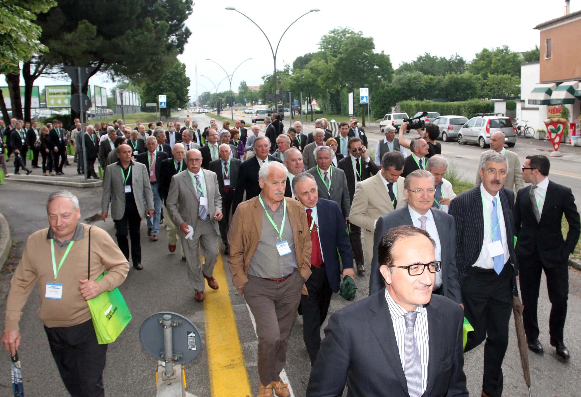 Andrea Tomat alla marcia di protesta degli industriali a Treviso, il 27 maggio 2011