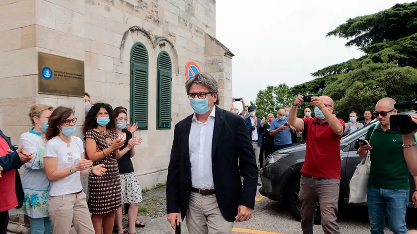 Silvano Trieste 2020-07-02 L'arrivo di Zeno D' Agostino alla sede dell'Autorita' Portuale