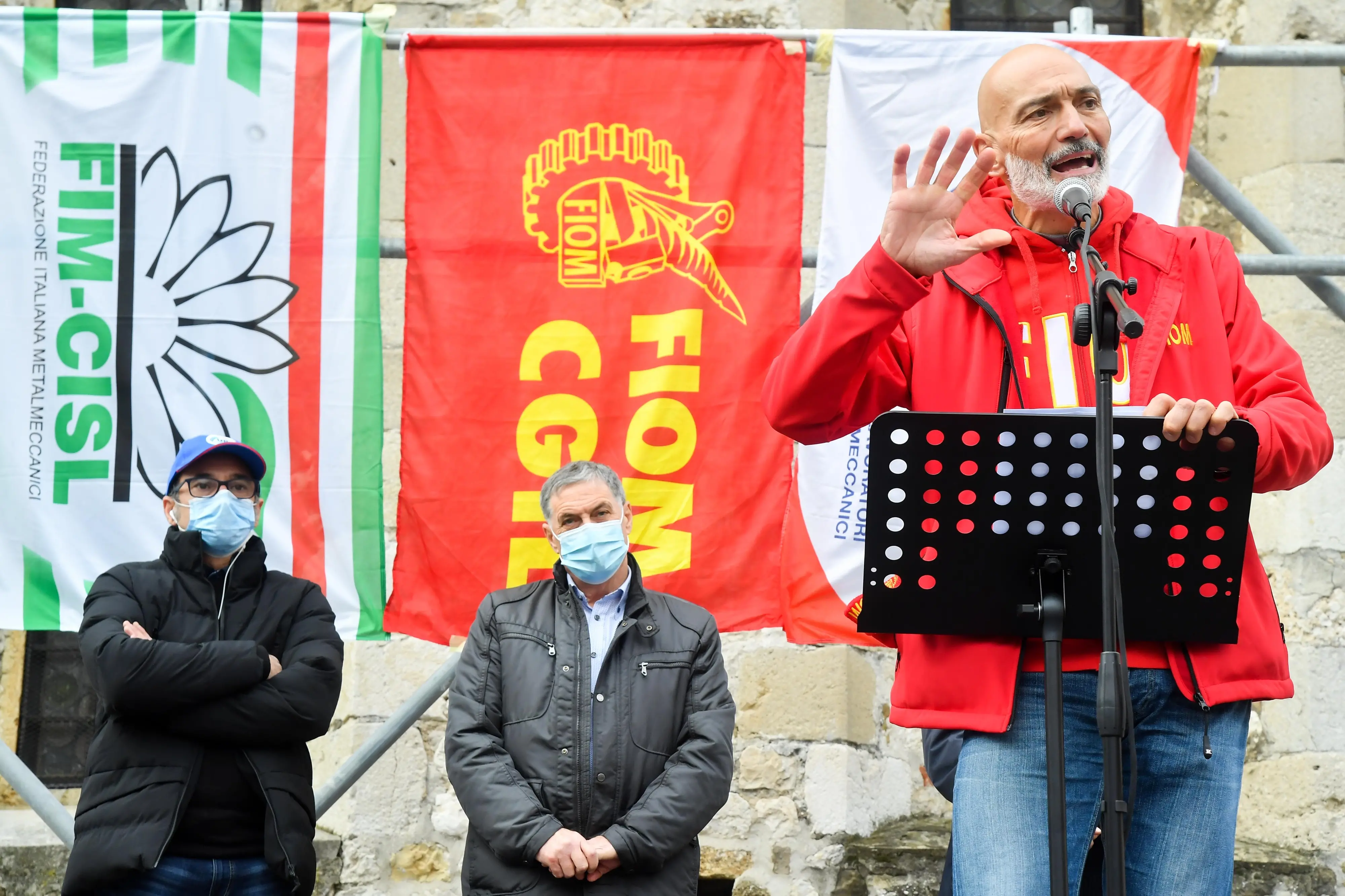 Udine 19 ottobre 2020 Protesta metalmeccanici in piazza venerio ©Foto Petrussi