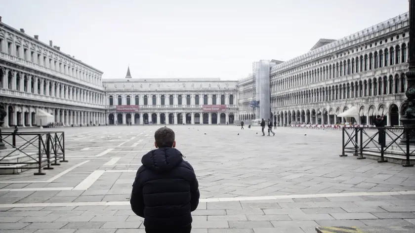10/03/2020 Venezia, Coronavirus : Piazza San Marco deserta