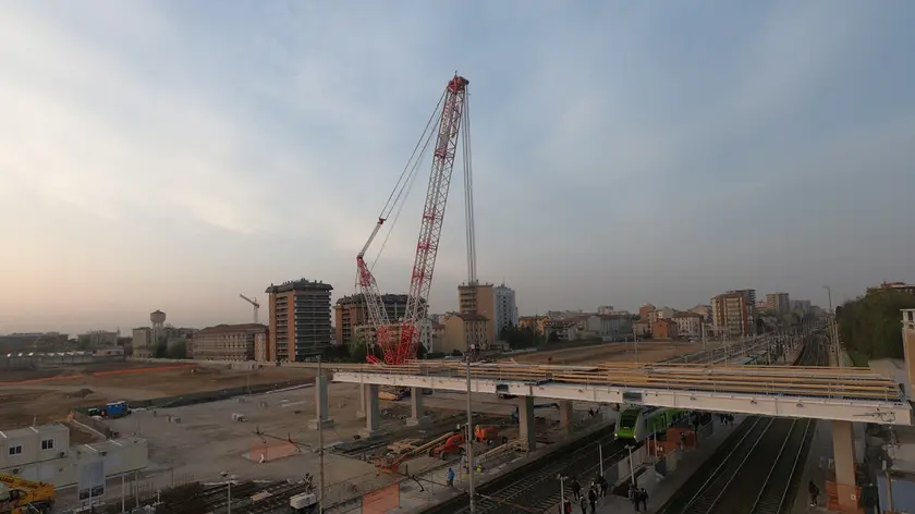 Il cantiere della Cimolai alla stazione di Sesto San Giovanni