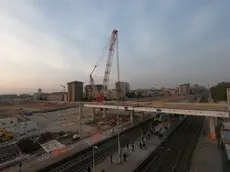 Il cantiere della Cimolai alla stazione di Sesto San Giovanni