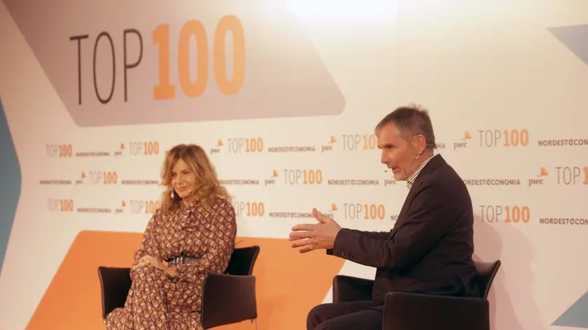 Paolo Possamai con Emma Marcegaglia all'evento "TOP 100 la forza delle donne imprenditrici" organizzato dal Nordest Economia