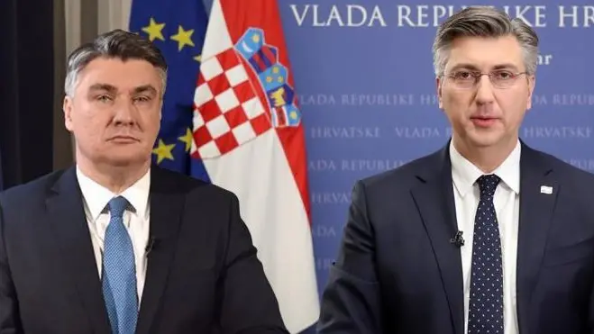 Il presidente della Croazia Zoran Milanović e il premier Andrej Plenković (archivio)