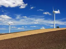 Italy, Campania, San Giorgio la Molara, Windturbine