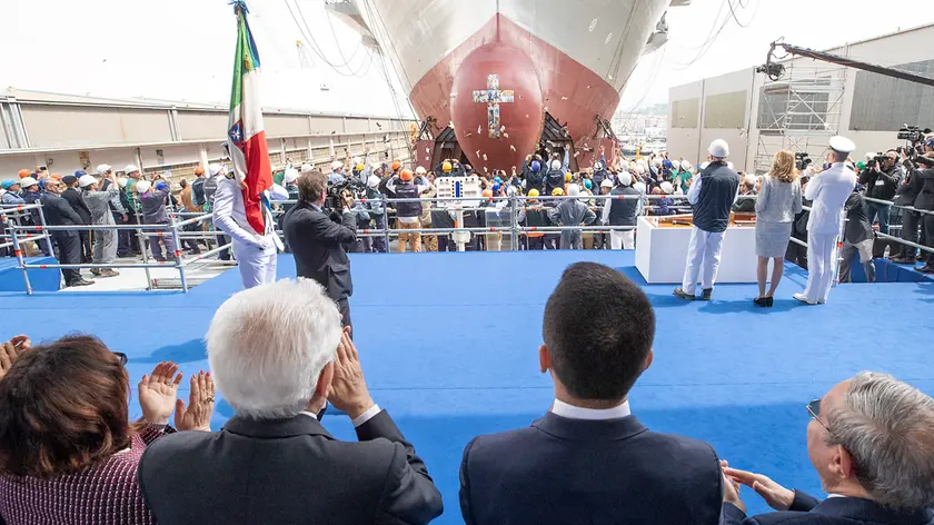 25/05/2019 Castellammare di Stabia - Il Presidente della Repubblica Sergio Mattarella partecipa alla cerimonia di varo della nave Landing Helicopter Dock (LHD) Trieste.