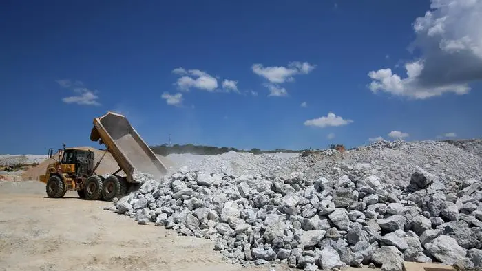 epa06618414 A mining dump truck at Bikita Minerals plant in Bikita over 340 km out of Harare, Zimbabwe, 20 March 2018 (issued 21 March 2018). The mine is the only one in Africa that produces world class lithium pegmatite and used to be the largest producer of petalite in the world. Zimbabwe is the sixth largest producer of lithium in the world. EPA/AARON UFUMELI
