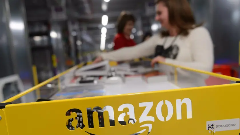 A picture made available on 28 October 2014 shows the Amazon e-trader's new logistics center in Sady, near Poznan, west Poland, 24 October 2014..ANSA/Jakub Kaczmarczyk