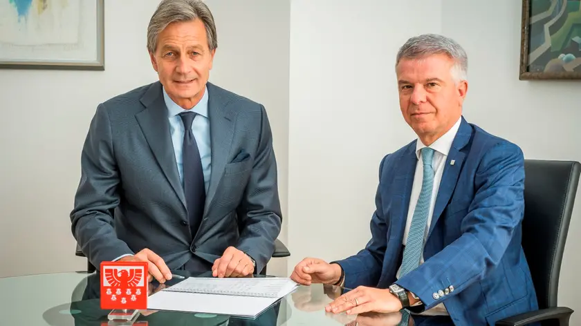 Il presidente di Sparkasse Brandstätter con l'ad Calabrò