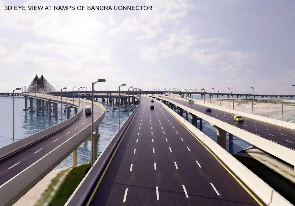 Un'altra mmagine del progetto per il Versova Bandra Sea Link di Mumbai