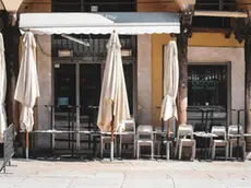 Erbe square, the market place, looks desert due to the Coronavirus emergency, Verona, Italy, 24 March 2020. ANSA / Filippo Venezia