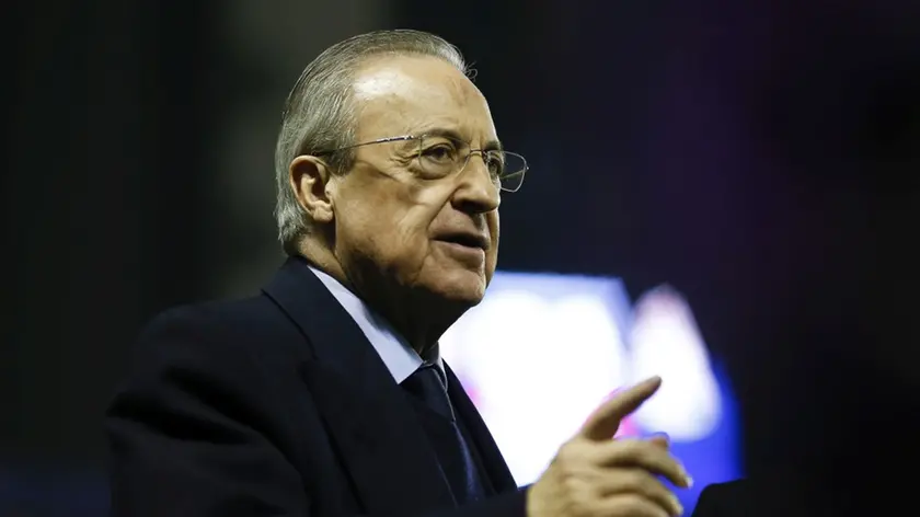 VALENCIA, SPAIN - FEBRUARY 22: Florenitno Perez, president of Real Madrid prior the Liga match between Levante UD and Real Madrid CF at Ciutat de Valencia on February 22, 2020 in Valencia, Spain. (Photo by Eric Alonso/Getty Images)