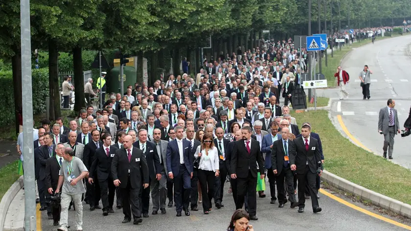 PASSERINI TREVISO MANIFESTAZIONE UNINDUSTRIA VERSO L'APPIANI agenzia fotografica fotofilm