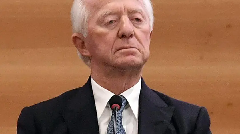 Il presidente di Luxottica Leonardo Del Vecchio all'assemblea degli azionisti, Milano 19 aprile 2018. ANSA/DANIEL DAL ZENNARO