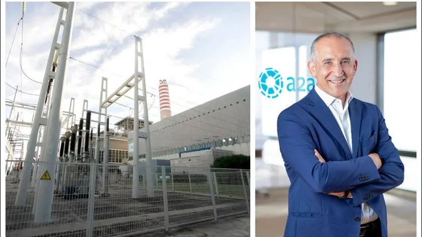 La centrale A2A e, a destra, l’amministratore delegato Renato Mazzoncini (Foto Bonaventura)