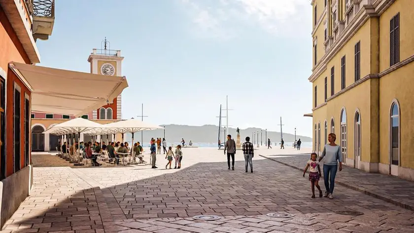 Un rendering della nuova piazza a Rovigno (ROVINJ-ROVIGNO.HR)