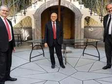 Da sinistra Luciano Cirinà, Francesco Gaetano Caltagirone e Claudio Costamagna a margine della presentazione di ''Awakening the Lion'', il programma strategico Lista Caltagirone per Cda di Generali