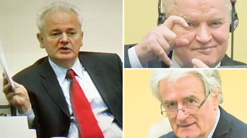 Da sinistra in senso orario: Milošević, Mladić e Karadzić