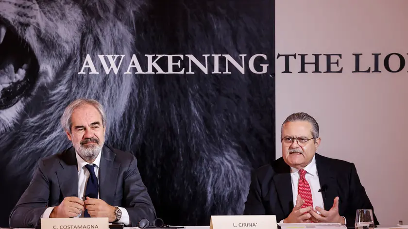 Awakening the Lion, presentazione programma strategico Lista Caltagirone per Generali. Nella foto: Claudio Costamagna, Luciano Cirinà