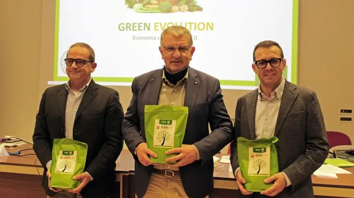 La Presentazione di Green Evolution: i presidenti di Ilsa Paolo Girelli, del Mandamento Ovest di Confindustria Vicenza Giuseppe Fortuna e di Agno Chiampo Ambiente Alberto Carletti