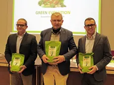 La Presentazione di Green Evolution: i presidenti di Ilsa Paolo Girelli, del Mandamento Ovest di Confindustria Vicenza Giuseppe Fortuna e di Agno Chiampo Ambiente Alberto Carletti