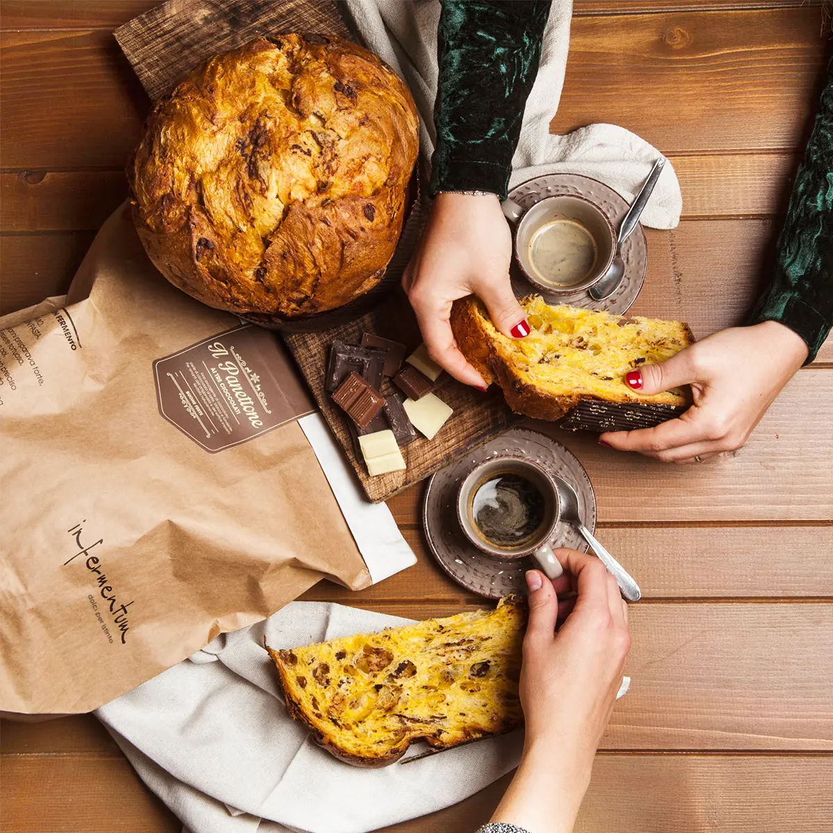 Il panettone ai tre cioccolati